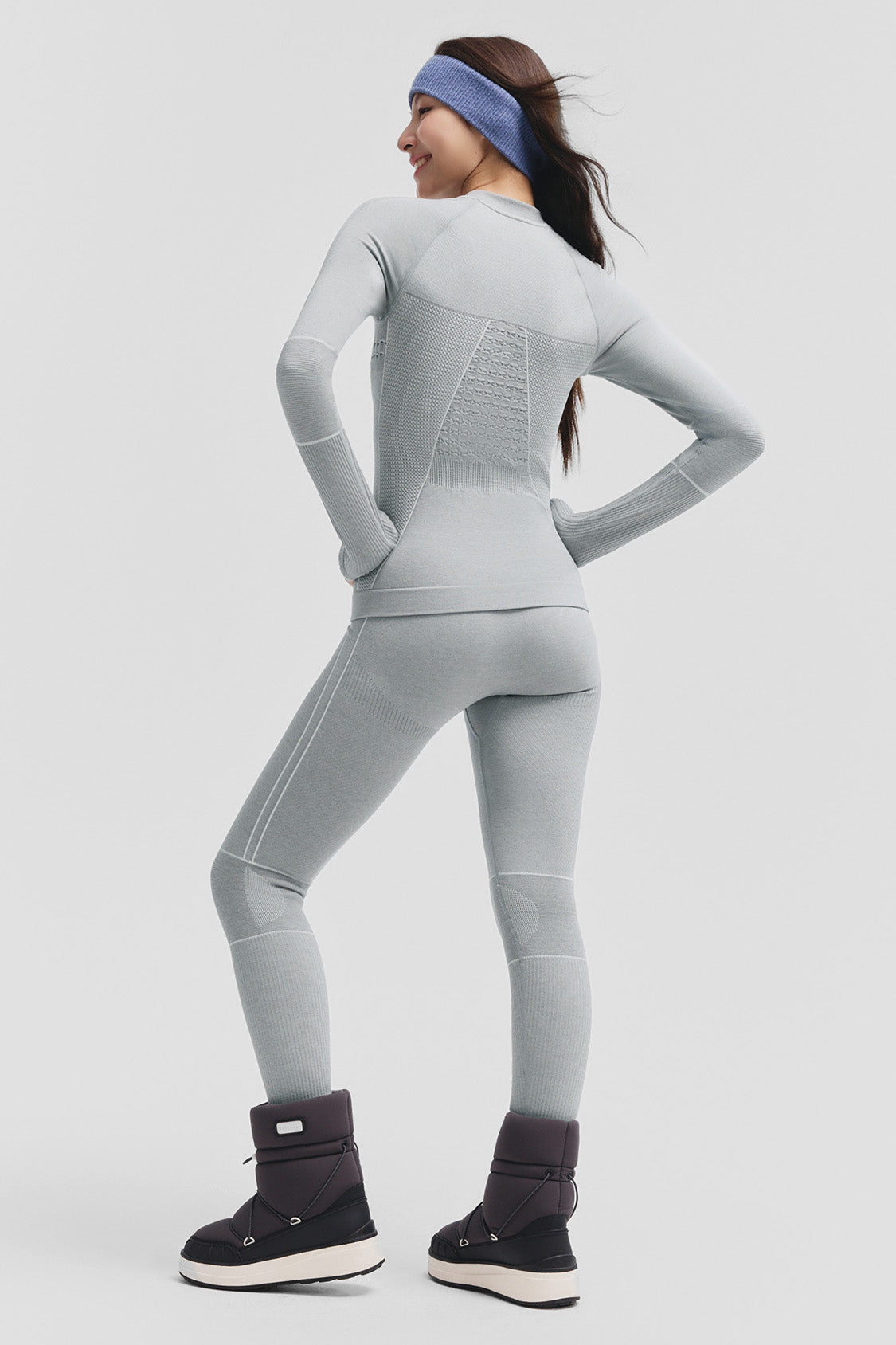 beneunder cozyset womens extra warmth outdoor performance base layer set #color_gray