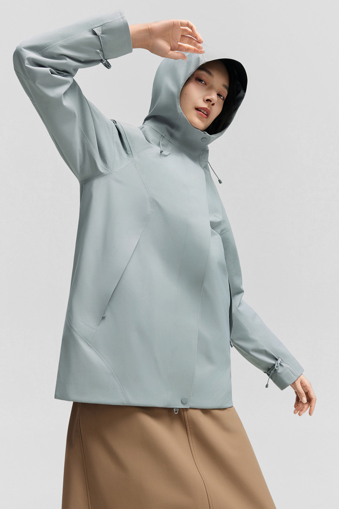 beneunder alpinecore – women’s insulated shell jacket (regular fit, warm liner) #color_gray