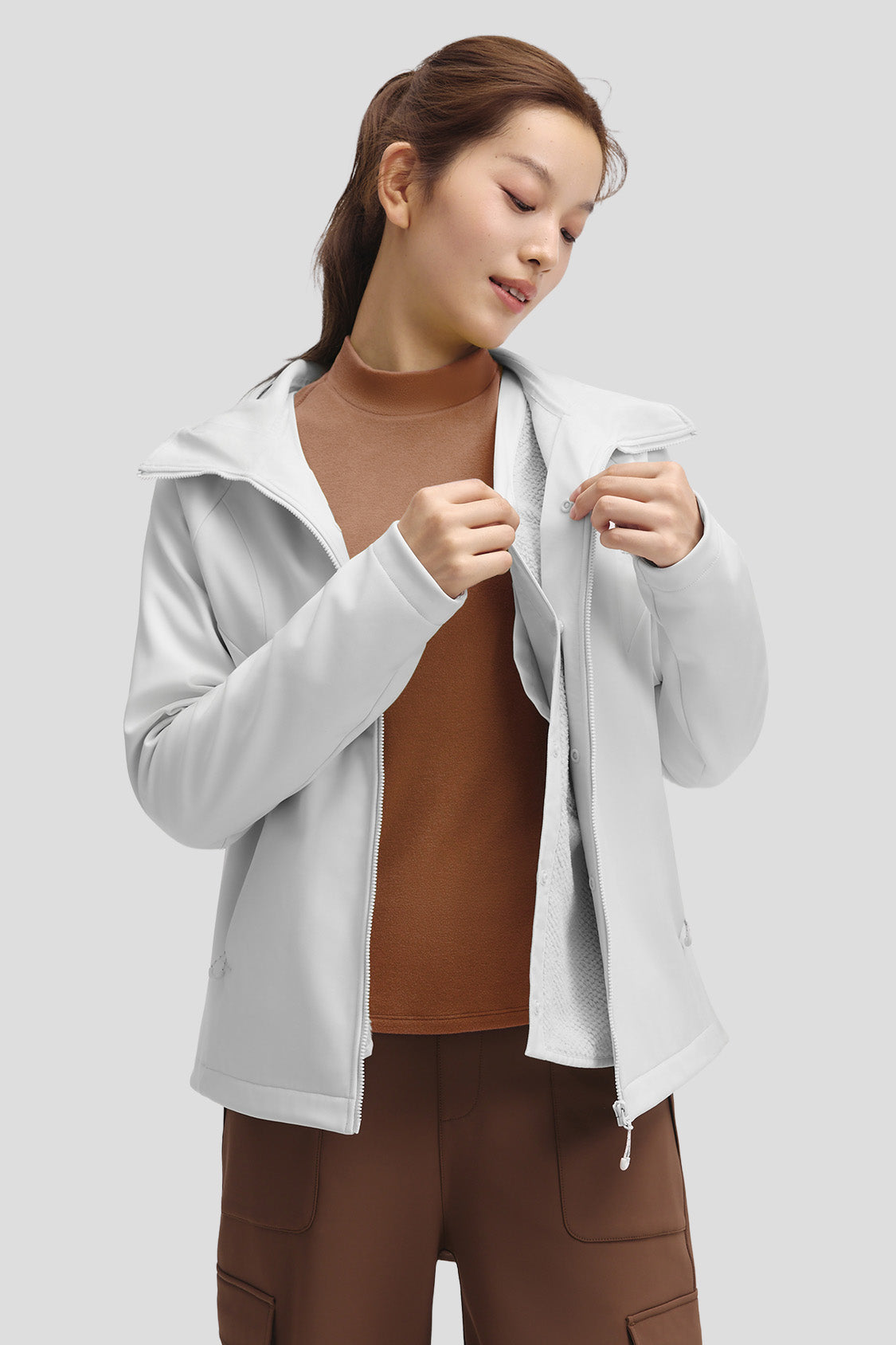 beneunder tritherm – women’s 3-in-1 hybrid insulated softshell jacket (extra warm) #color_gray