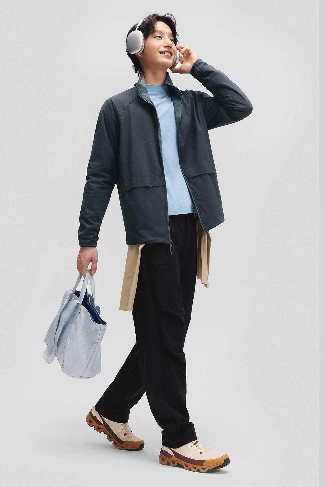 beneunder flipheat mens light warmth reversible fleece jacket #color_gray