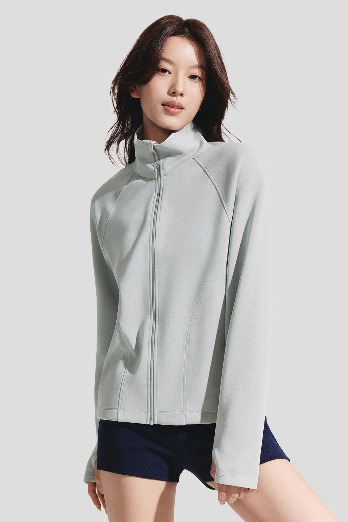 beneunder breezeshield womens high collar windproof sun jacket upf50#color_gray