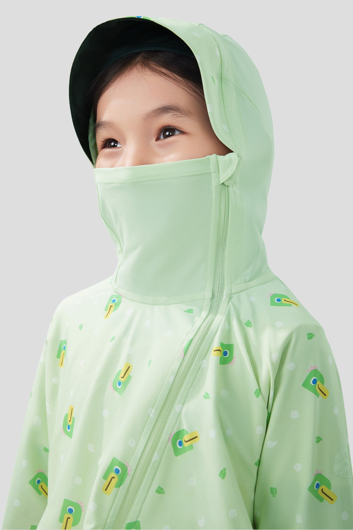 beneunder kid's sun proctection Jacket UPF50+ #color_green duck play