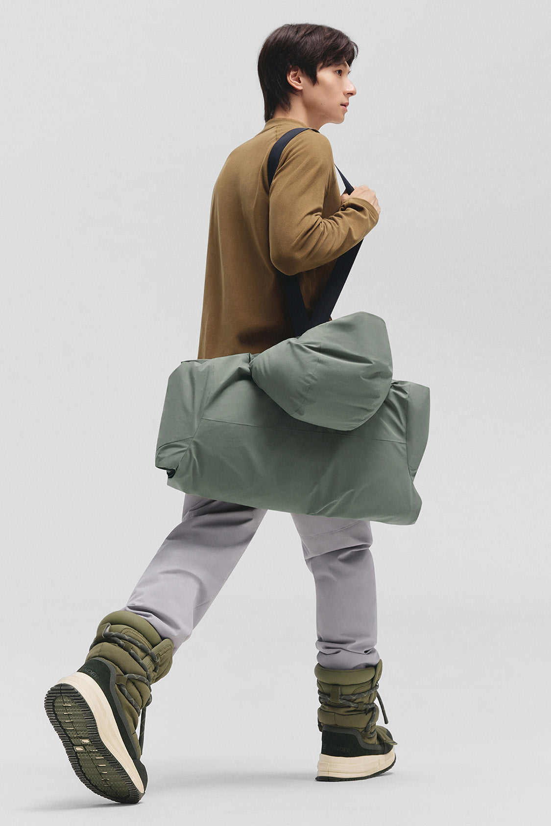 beneunder frostfort – men’s full-protection boxy down jacket (extra warm, long sleeve) #color_green