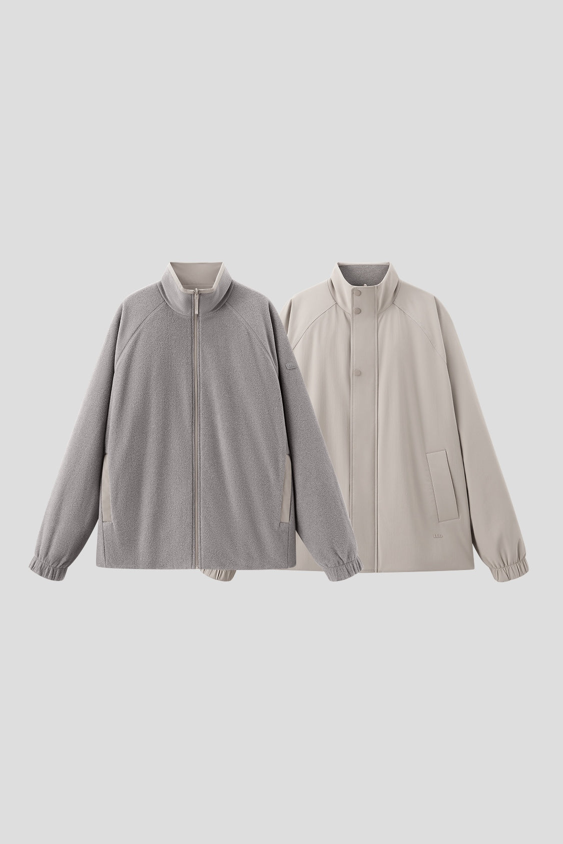 Chaqueta reversible de microforro polar con cuello alto para hombre (calidez media) PM036