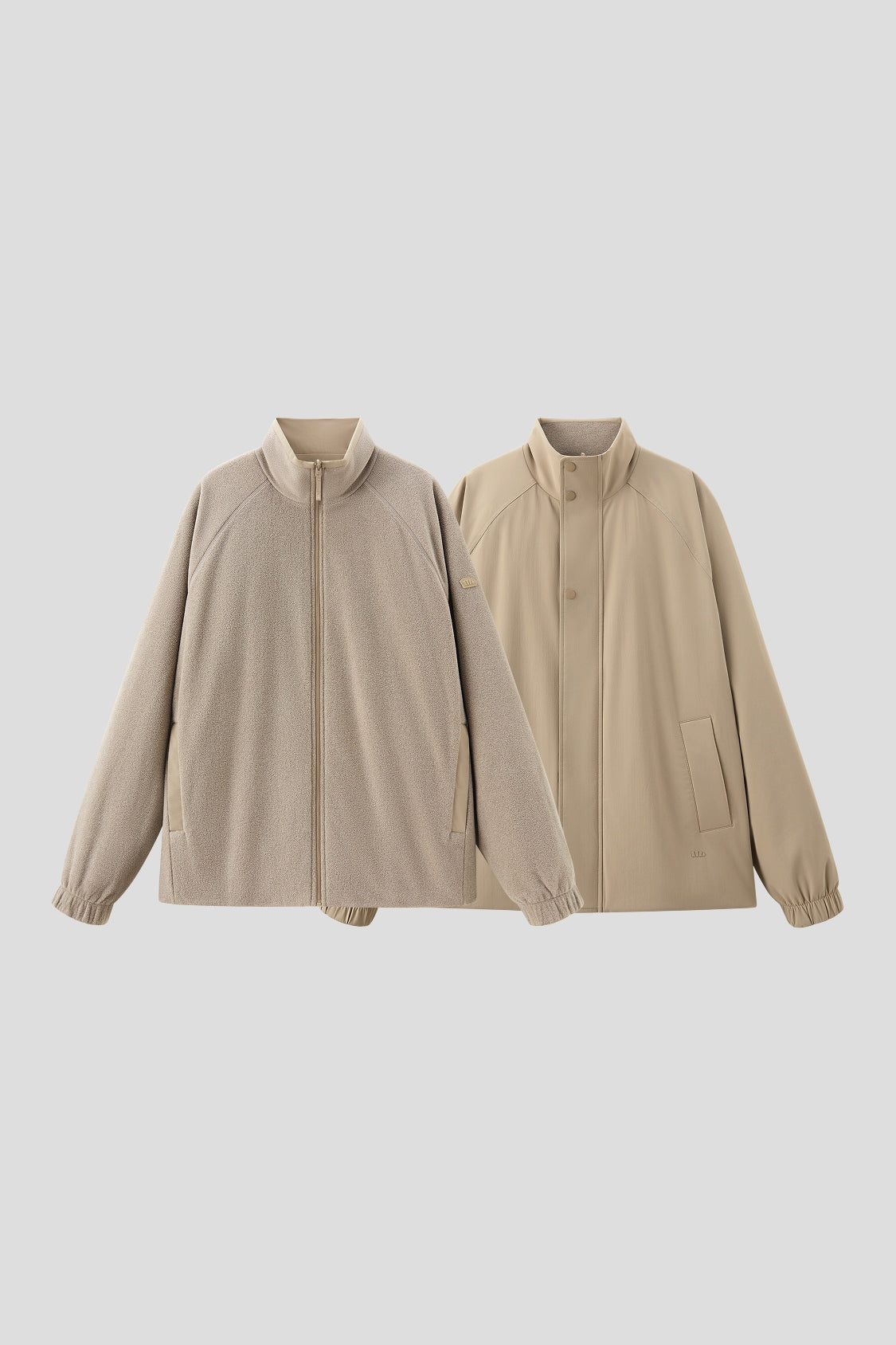 Chaqueta reversible de microforro polar con cuello alto para hombre (calidez media) PM036