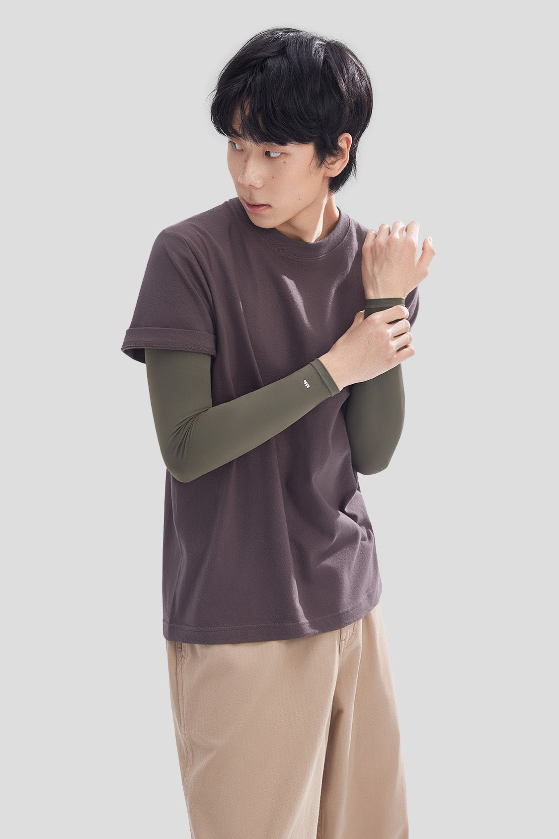 beneunder men's sun protection arm sleeves upf50+ #color_lake tea green