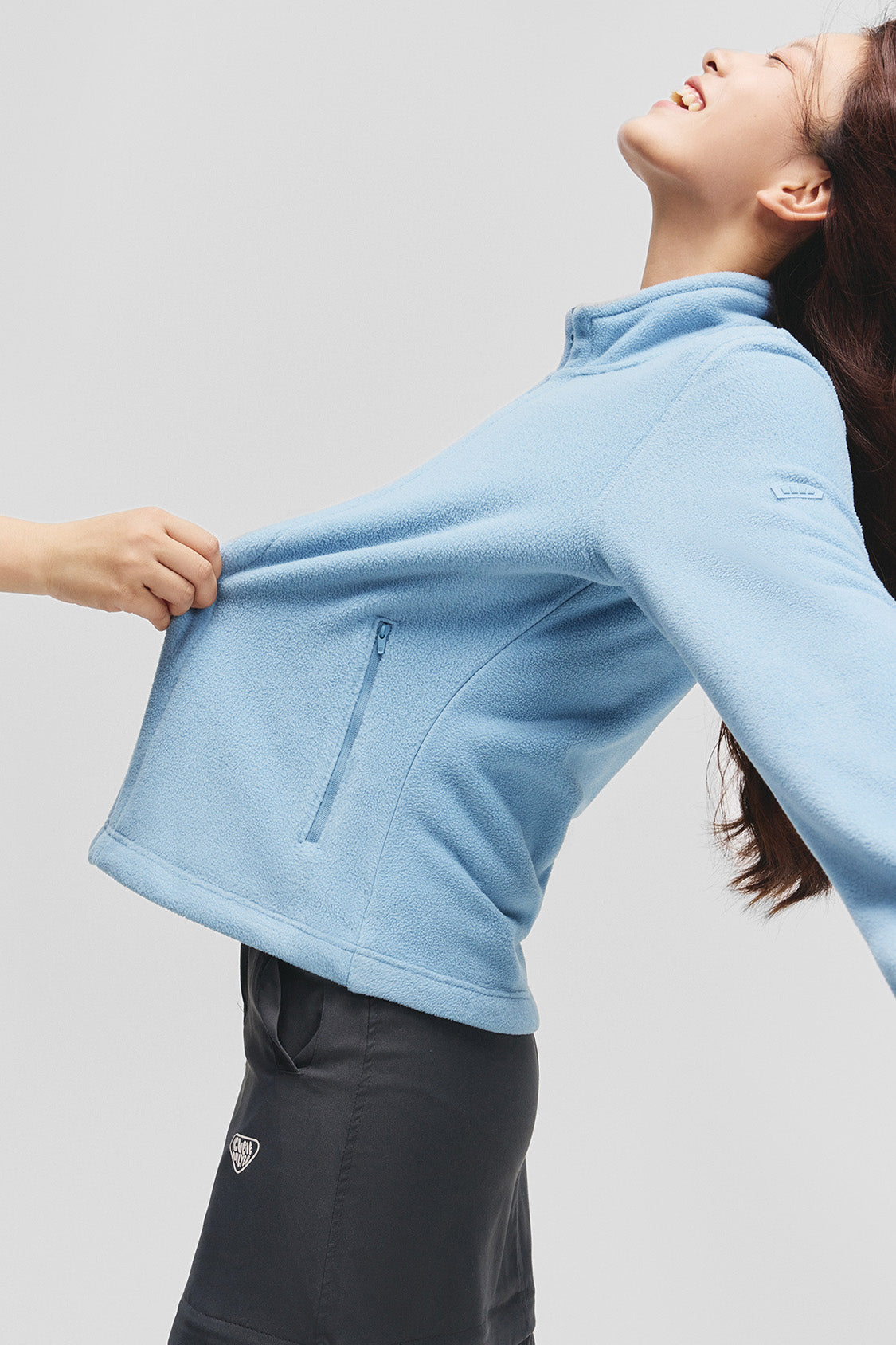 beneunder slimtherm womens light warmth slim fit fleece jacket#color_light blue