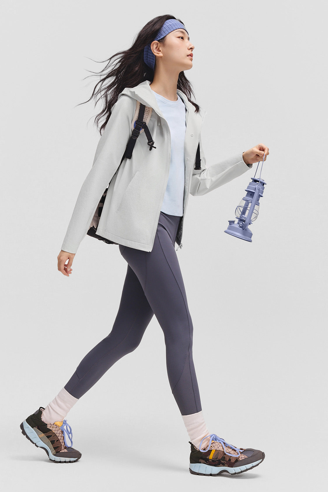 beneunder tritherm womens medium warmth 3 in 1 softshell down jacket #color_light gray