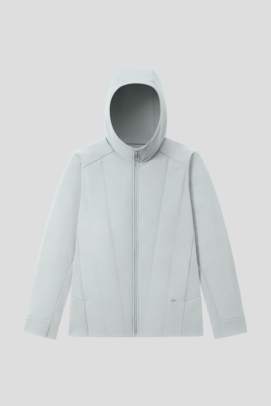 beneunder hoodflex mens medium warmth hooded stretch fleece vest #color_light gray