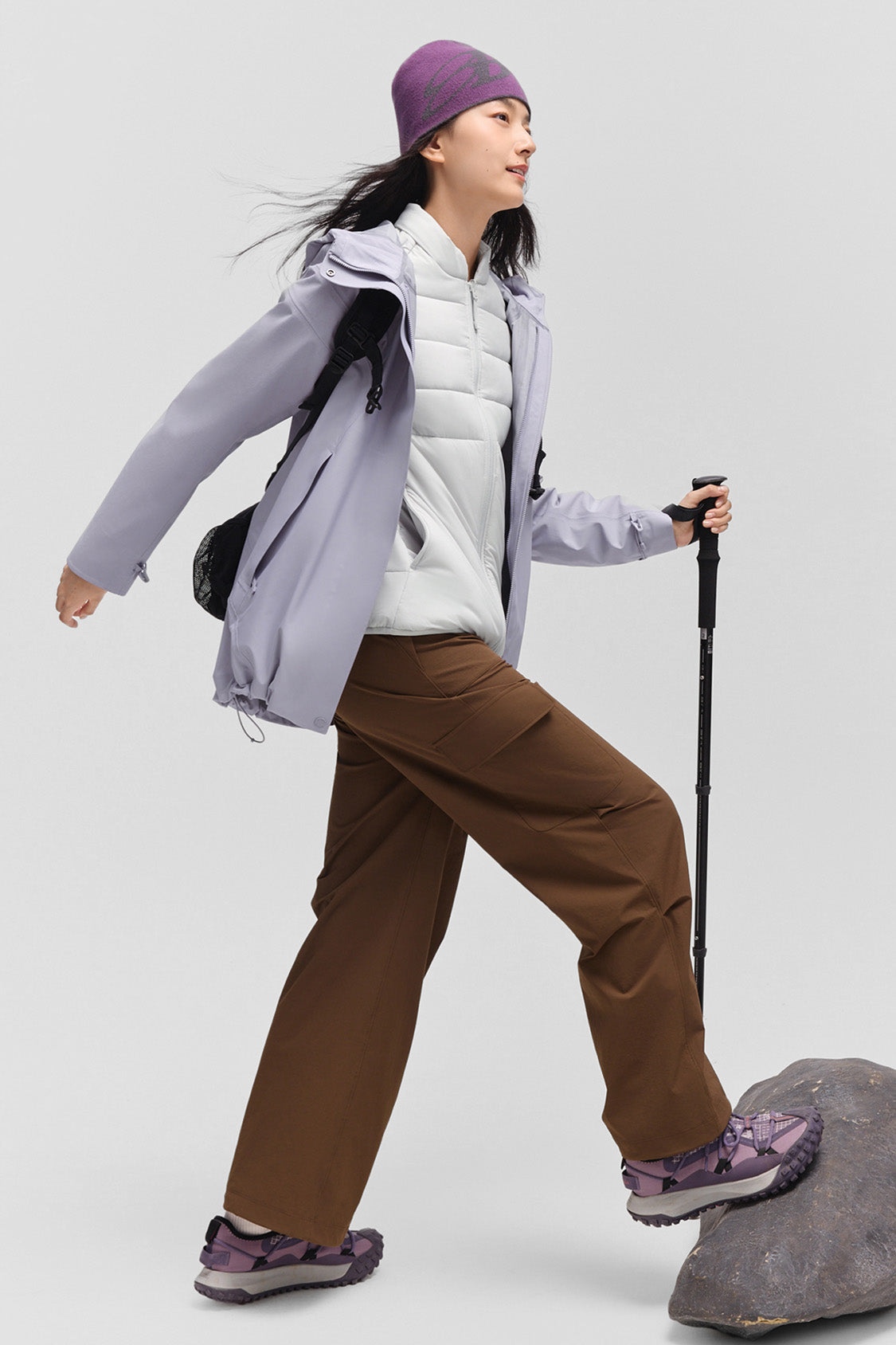 beneunder alpinecore – women’s insulated shell jacket (regular fit, warm liner) #color_light purple