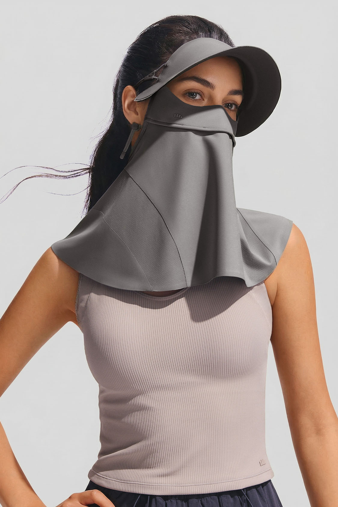 Cubierta facial femenina con cuello y ala para protección solar UPF 2000+ MP356