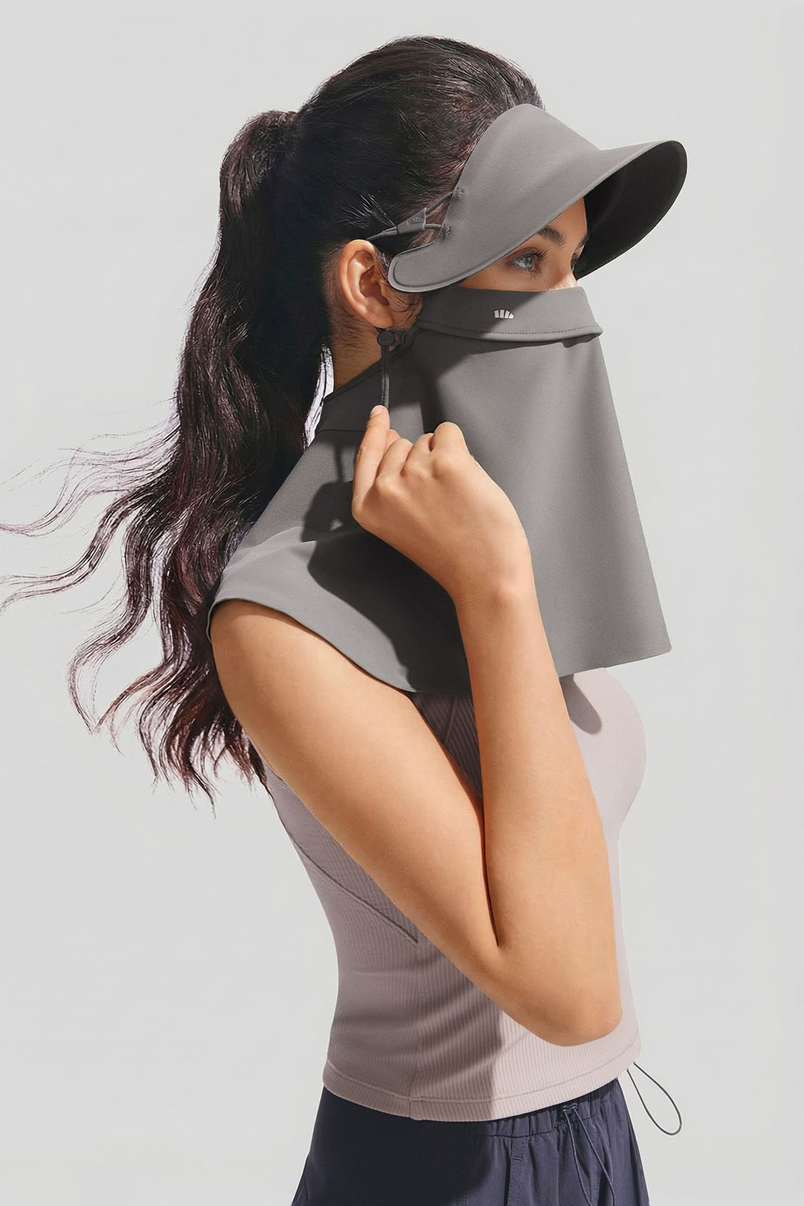 Cubierta facial femenina con cuello y ala para protección solar UPF 2000+ MP356