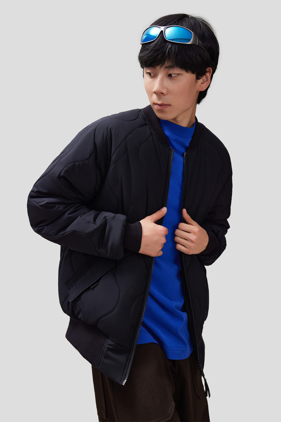 beneunder men's insulated jacket with stand collar #color_black