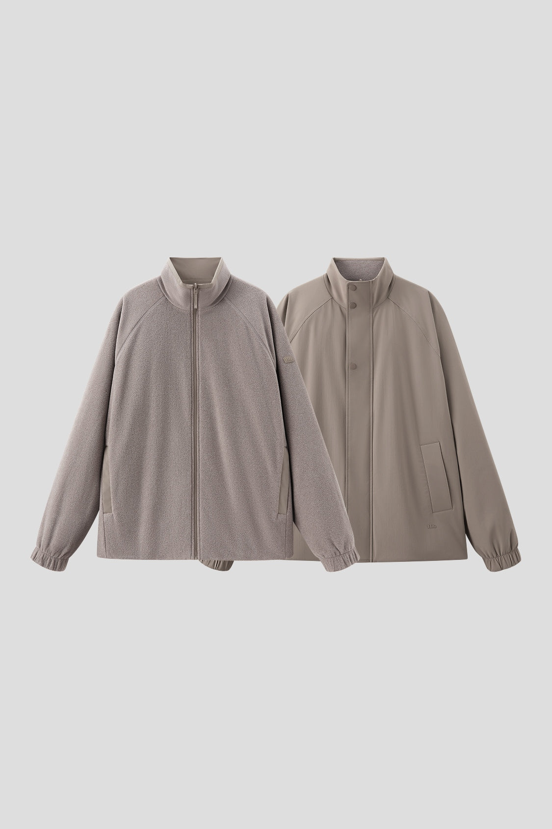 Chaqueta reversible de microforro polar con cuello alto para hombre (calidez media) PM036