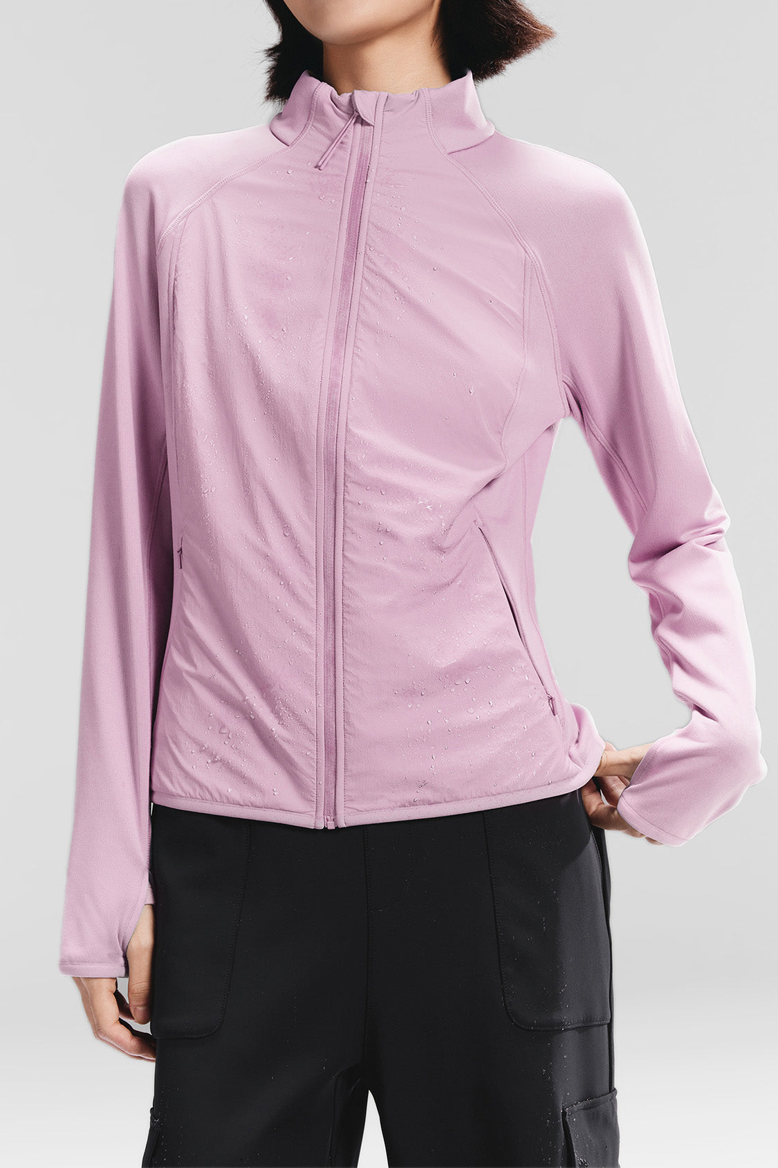 beneunder microwind womens light warmth windproof micro fleece jacket#color_pink