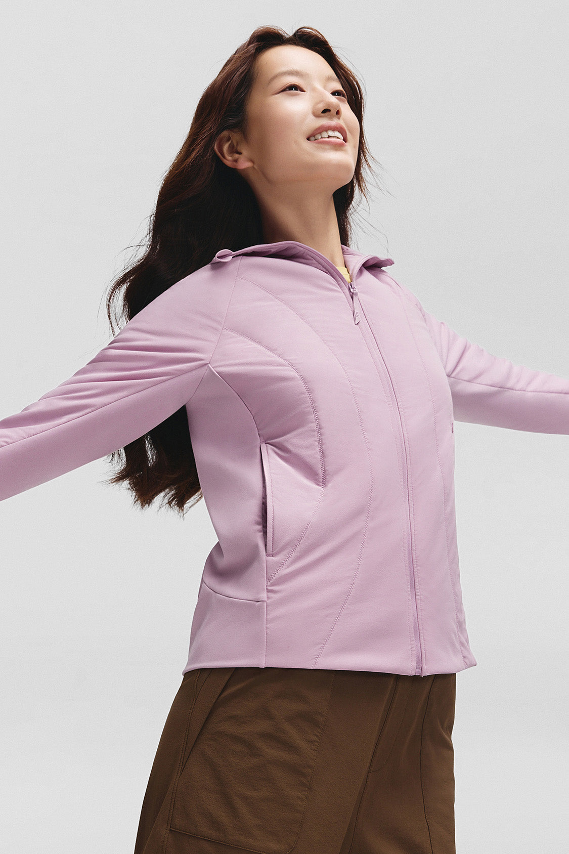 beneunder hoodbreeze womens medium warmth hooded stretch fleece jacket #color_pink