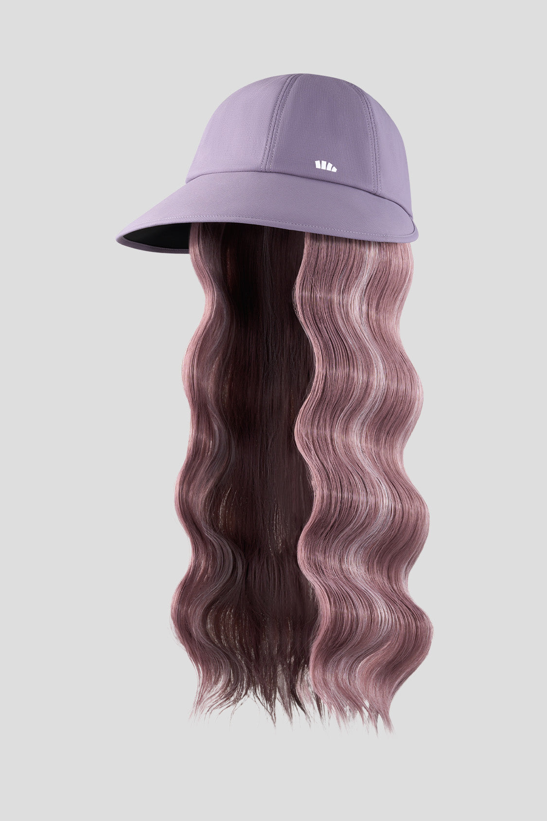 women's puffi-hair sun shield cap with 3d ventilation dome #color_puprle cap with lilac pop water waves