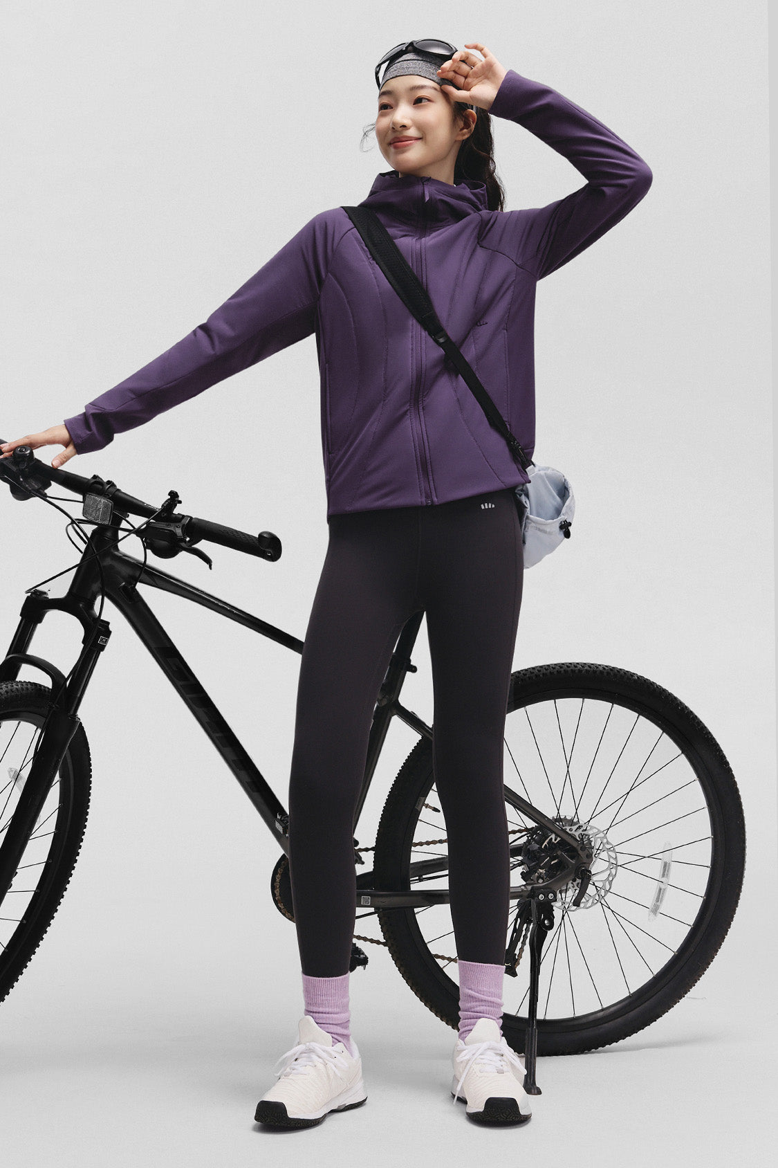 beneunder hoodbreeze womens medium warmth hooded stretch fleece jacket #color_purple