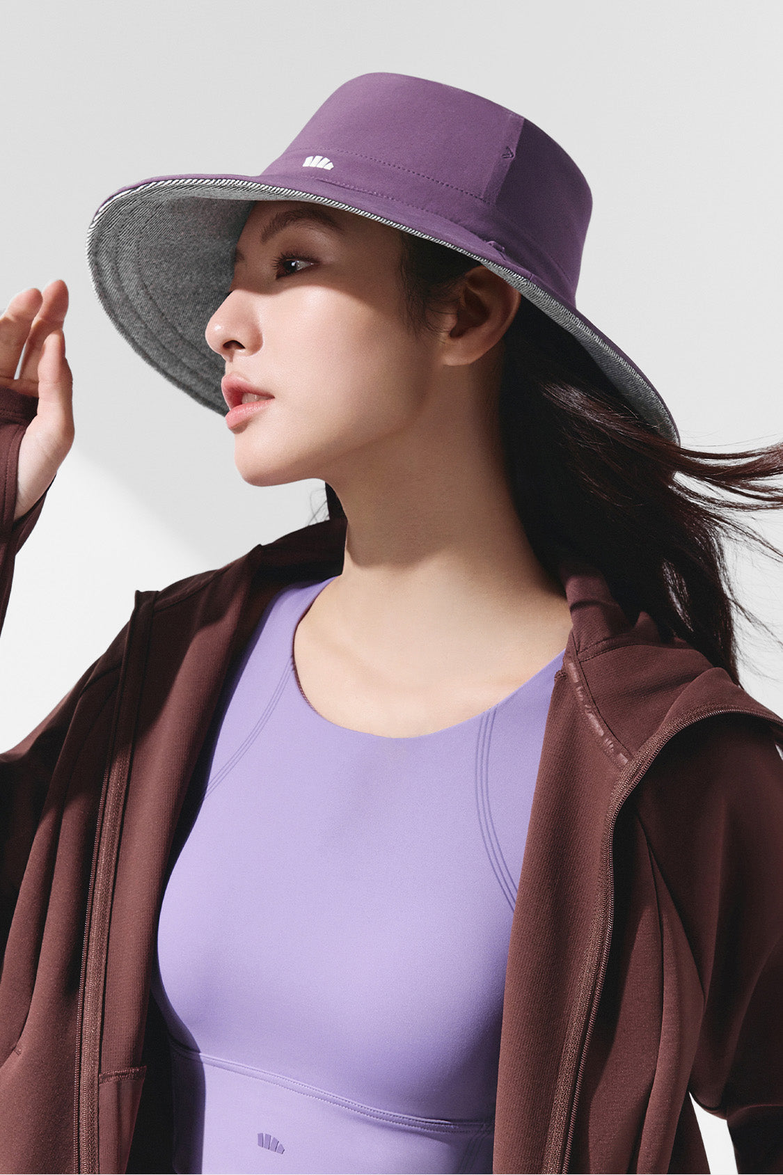 women’s dual-sided ventilated sun hat upf50+ #color_purple