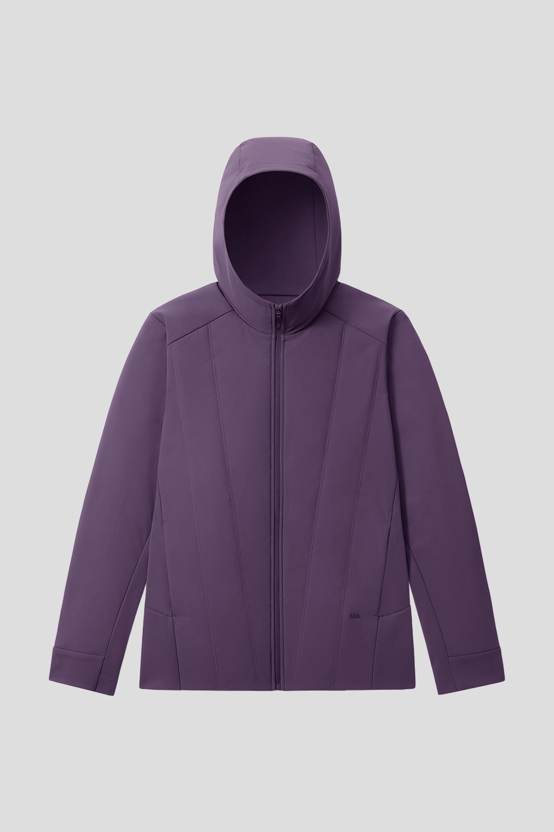 beneunder hoodflex mens medium warmth hooded stretch fleece vest #color_purple