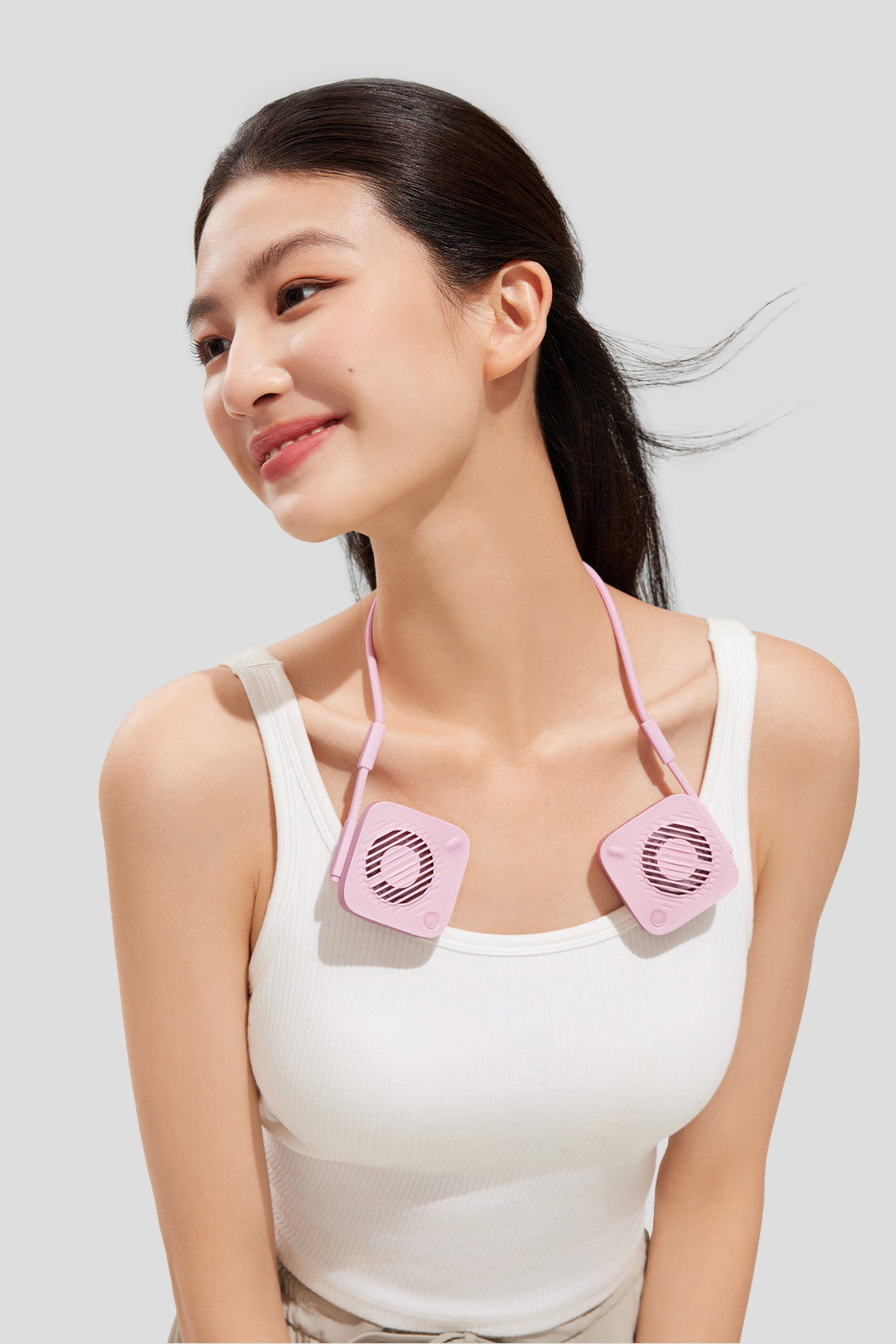 beneunder portable neck fan cooling #color_taro pink
