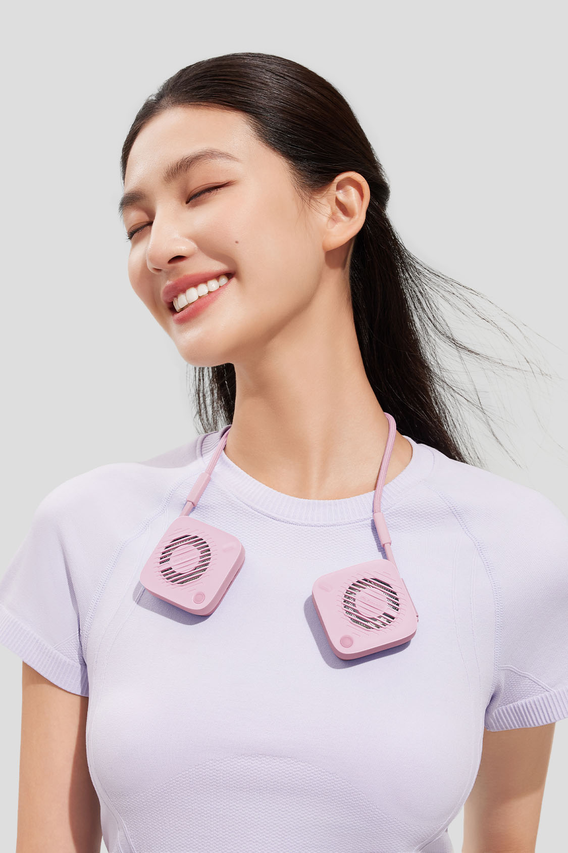 beneunder portable neck fan cooling #color_taro pink