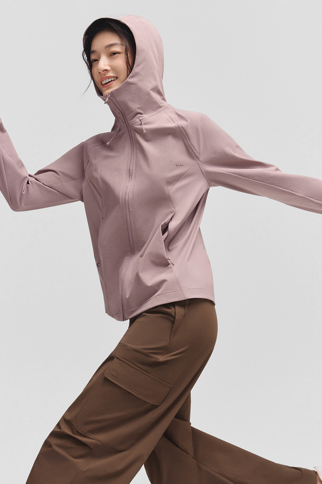 beneunder tritherm womens medium warmth 3 in 1 softshell down jacket #color_taupe