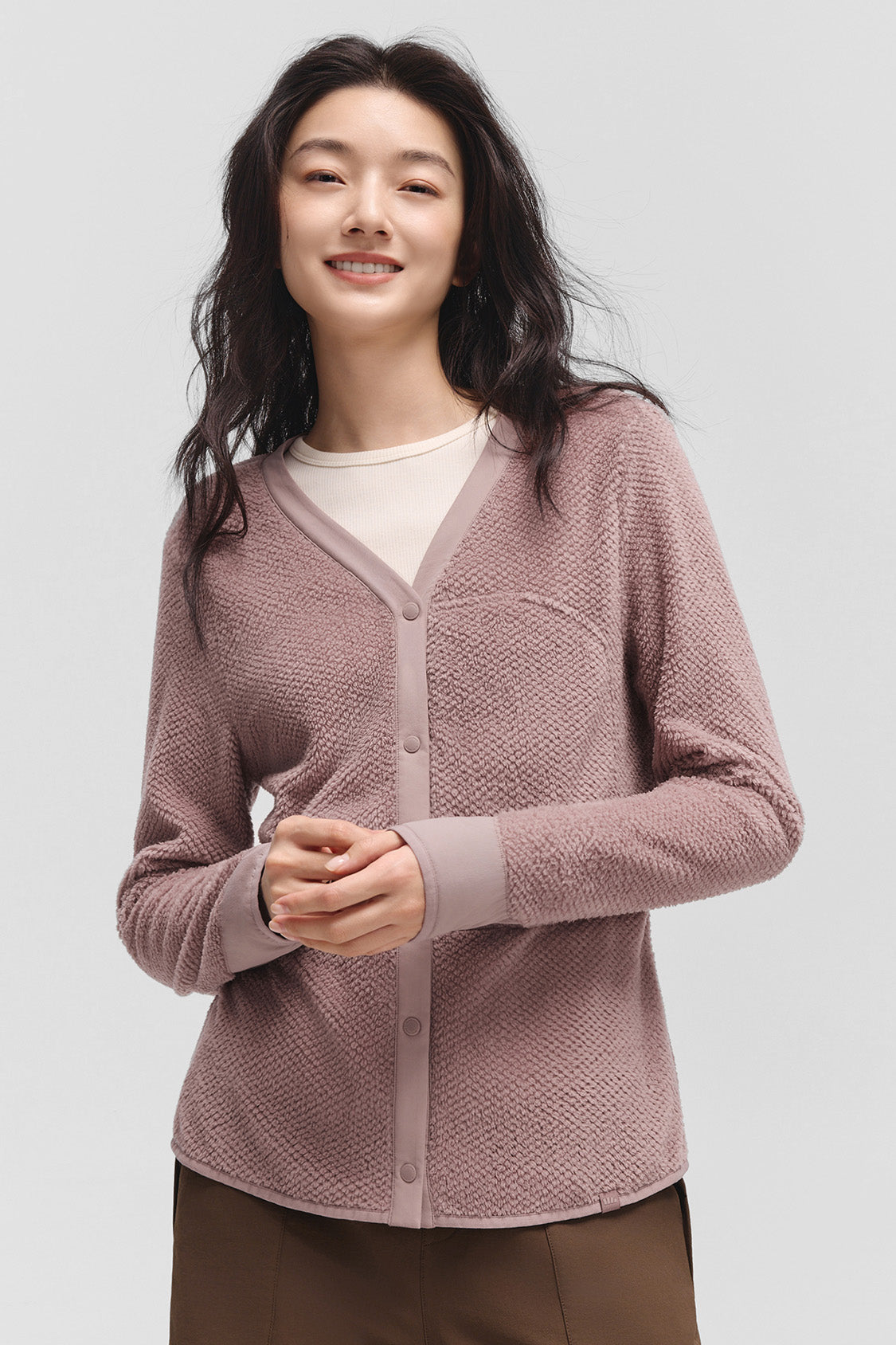 beneunder tritherm womens medium warmth 3 in 1 softshell down jacket #color_taupe