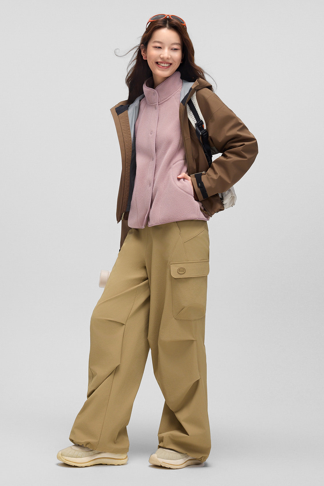 beneunder corefit womens light warmth regular fit fleece jacket#color_taupe