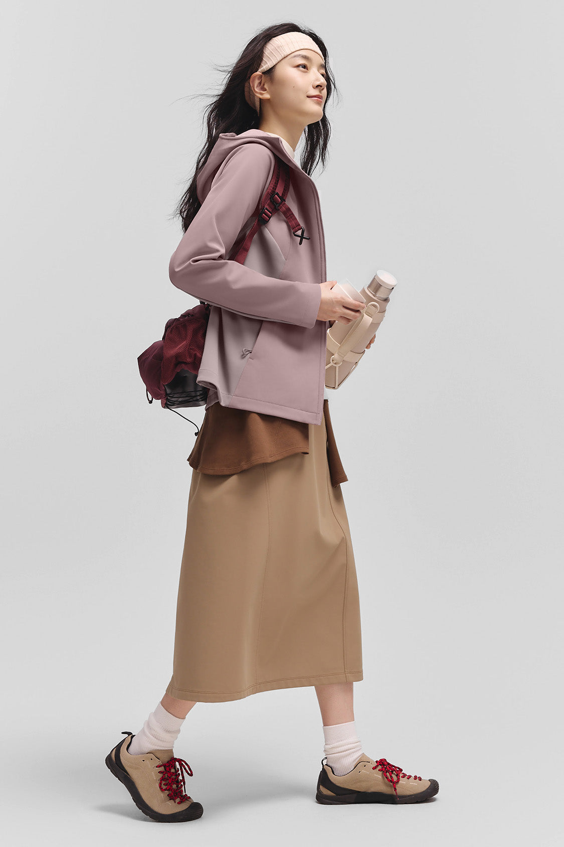 beneunder tritherm – women’s 3-in-1 hybrid insulated softshell jacket (extra warm) #color_taupe