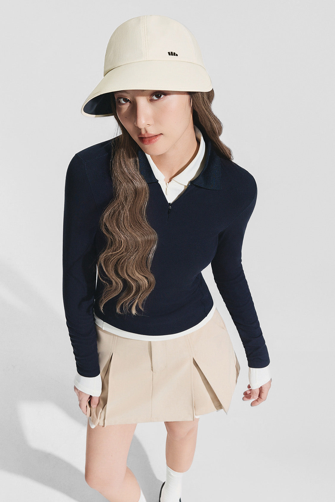 women's puffi-hair sun shield cap with 3d ventilation dome #color_teal cap with golden honey dip waves