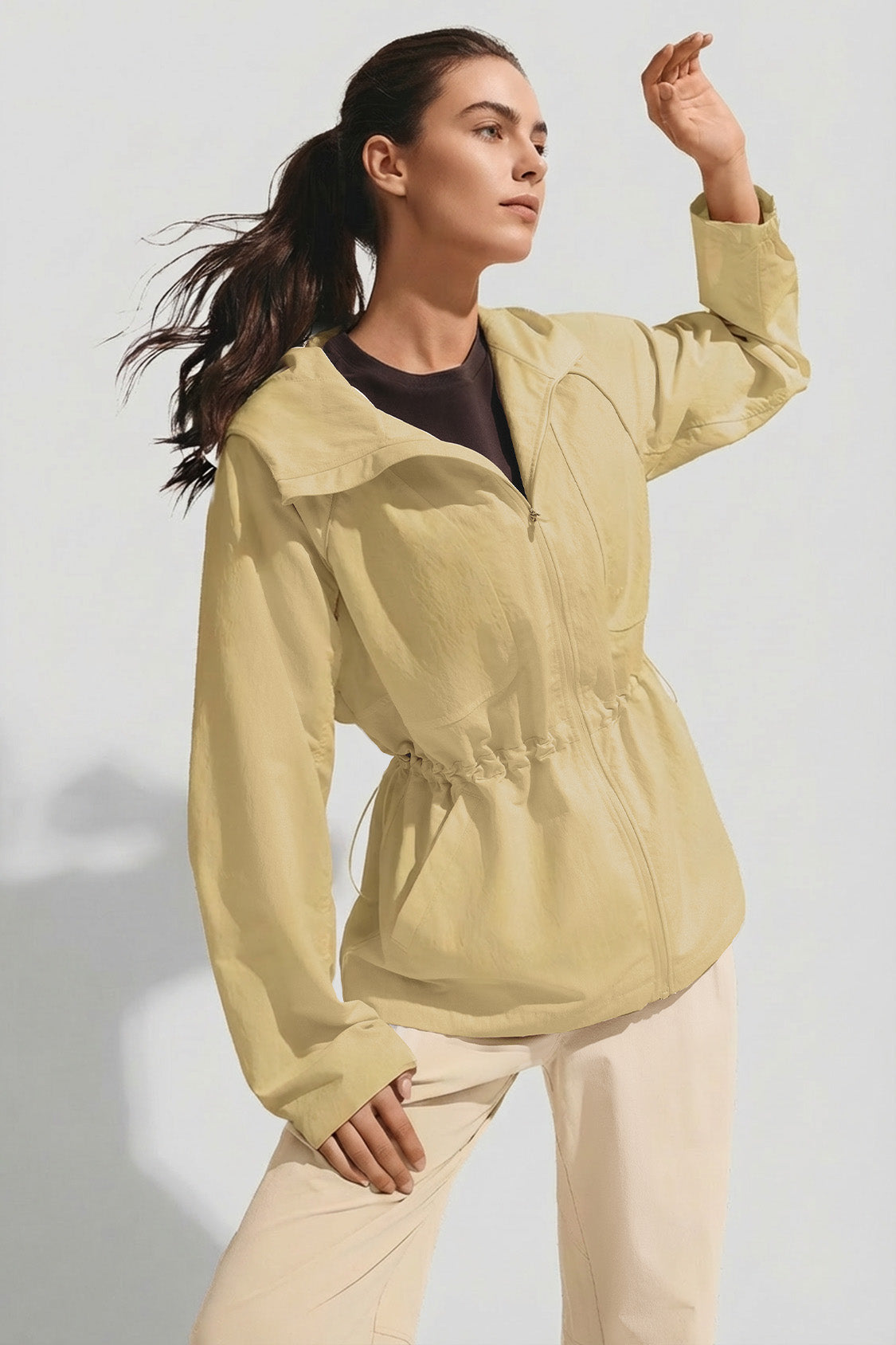 Women's Cinched Waist Sun Protection Jacket UPF 100+ WR008