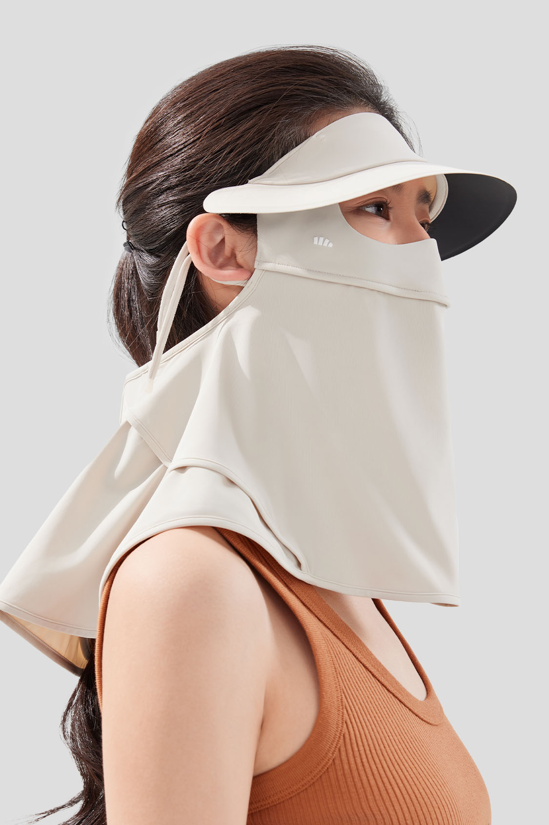 beneunder women's sun protection face mask upf50+ #color_warm orange rice