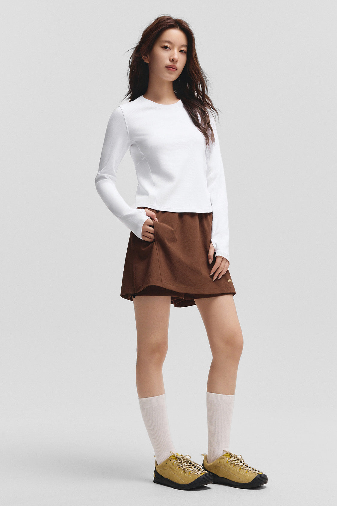 beneunder cozyflex womens stretch cotton long sleeve top#color_white