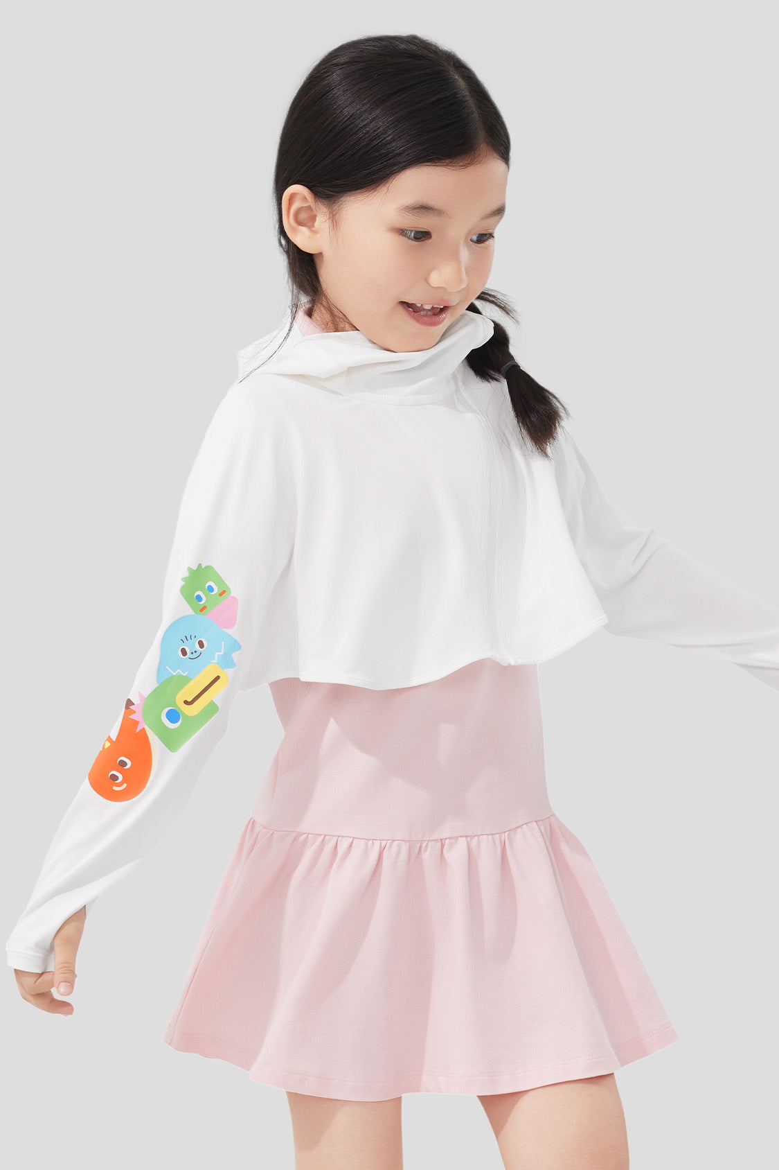 beneunder kid's sun proctection Jacket UPF50+ #color_white