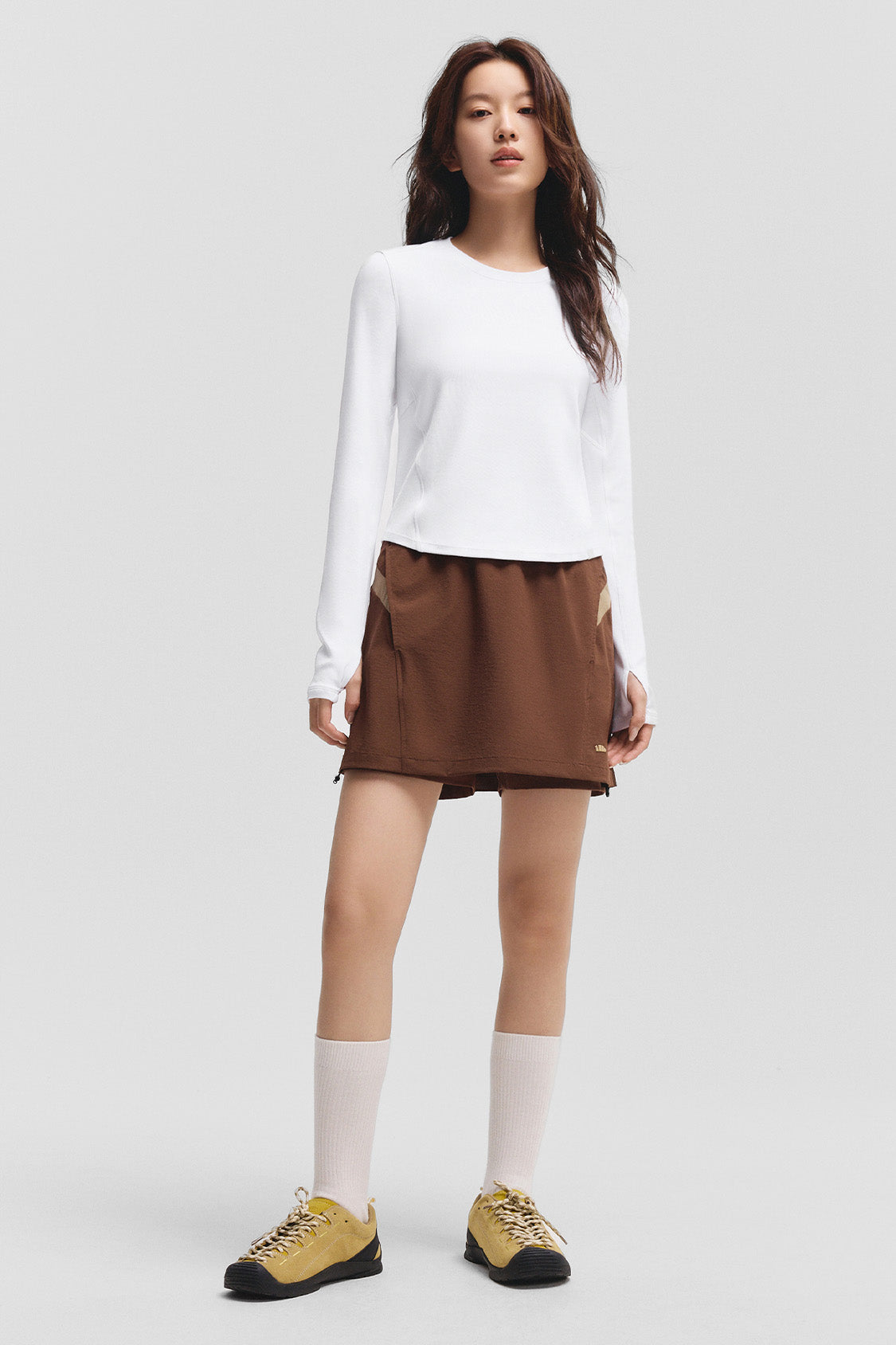 beneunder cozyflex womens stretch cotton long sleeve top#color_white