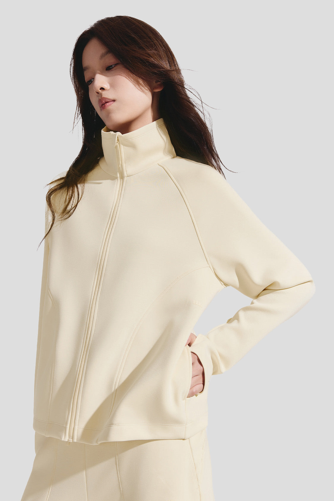 beneunder breezeshield womens high collar windproof sun jacket upf50#color_yellow