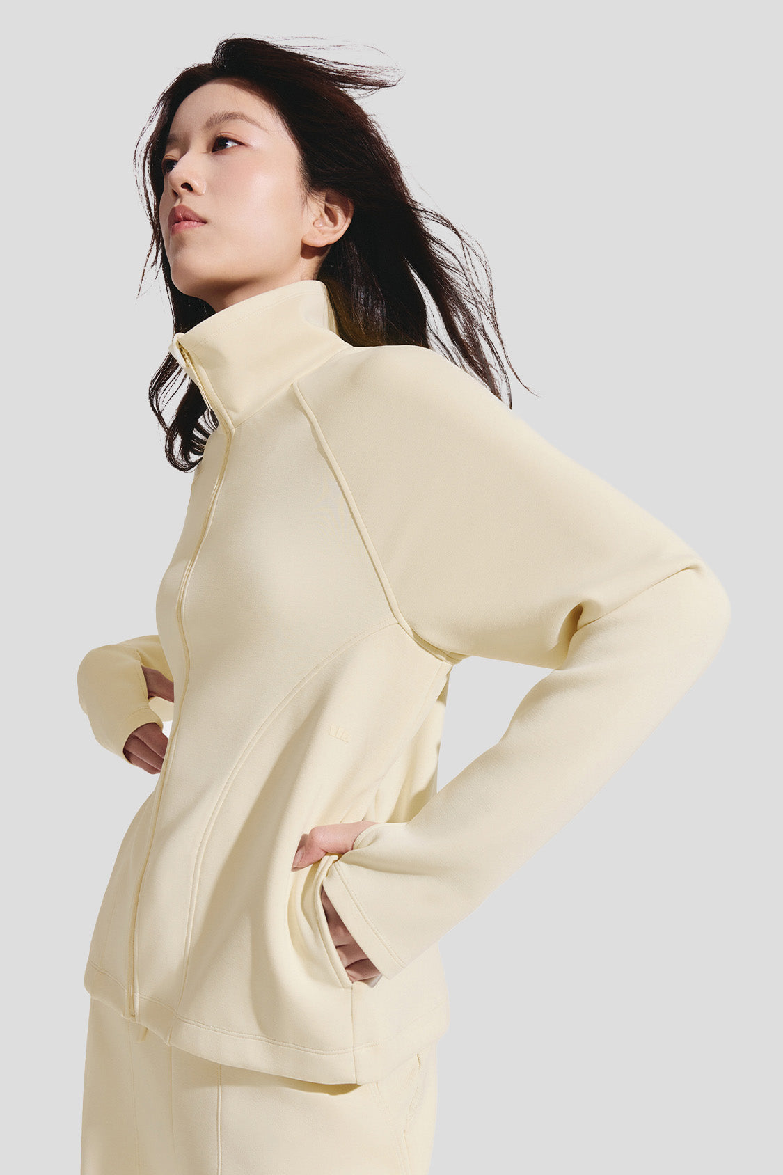 beneunder breezeshield womens high collar windproof sun jacket upf50#color_yellow