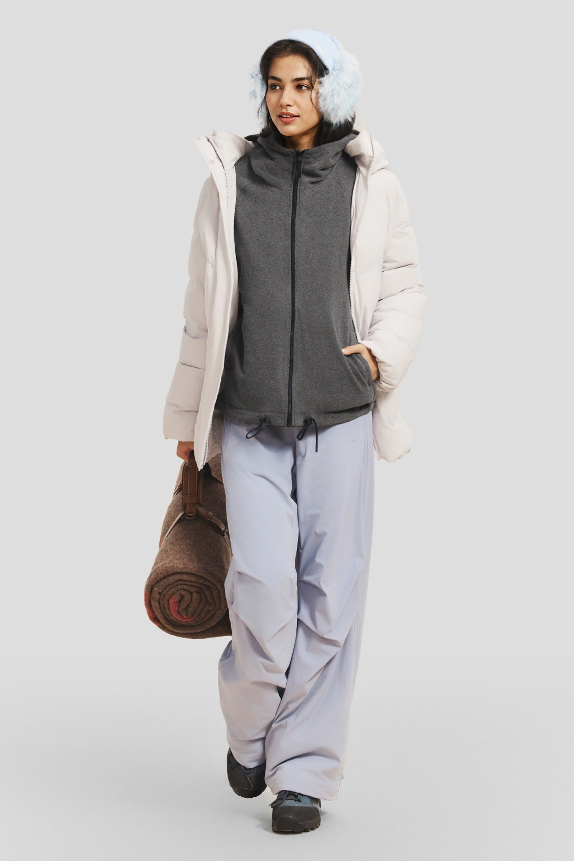 Veste réversible à capuche pour femme en polaire micro (chaleur moyenne) PM030