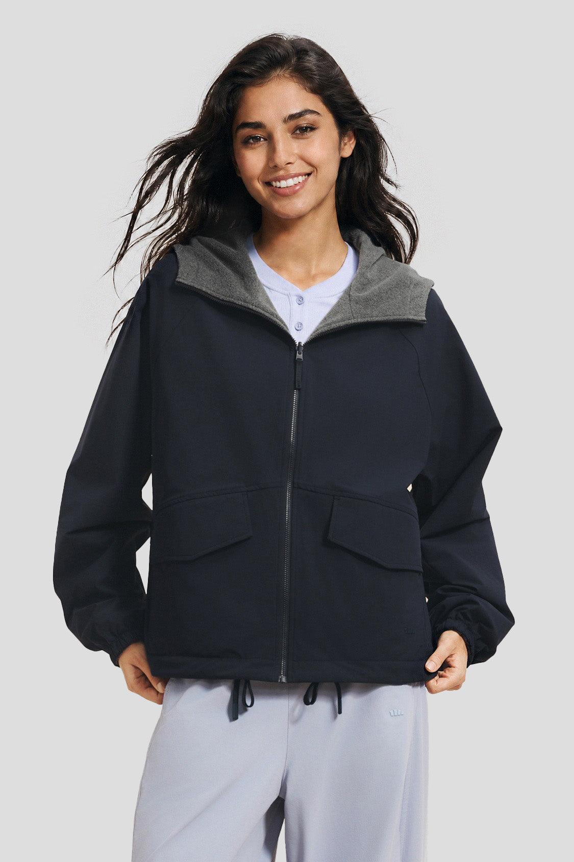 Veste réversible à capuche pour femme en polaire micro (chaleur moyenne) PM030