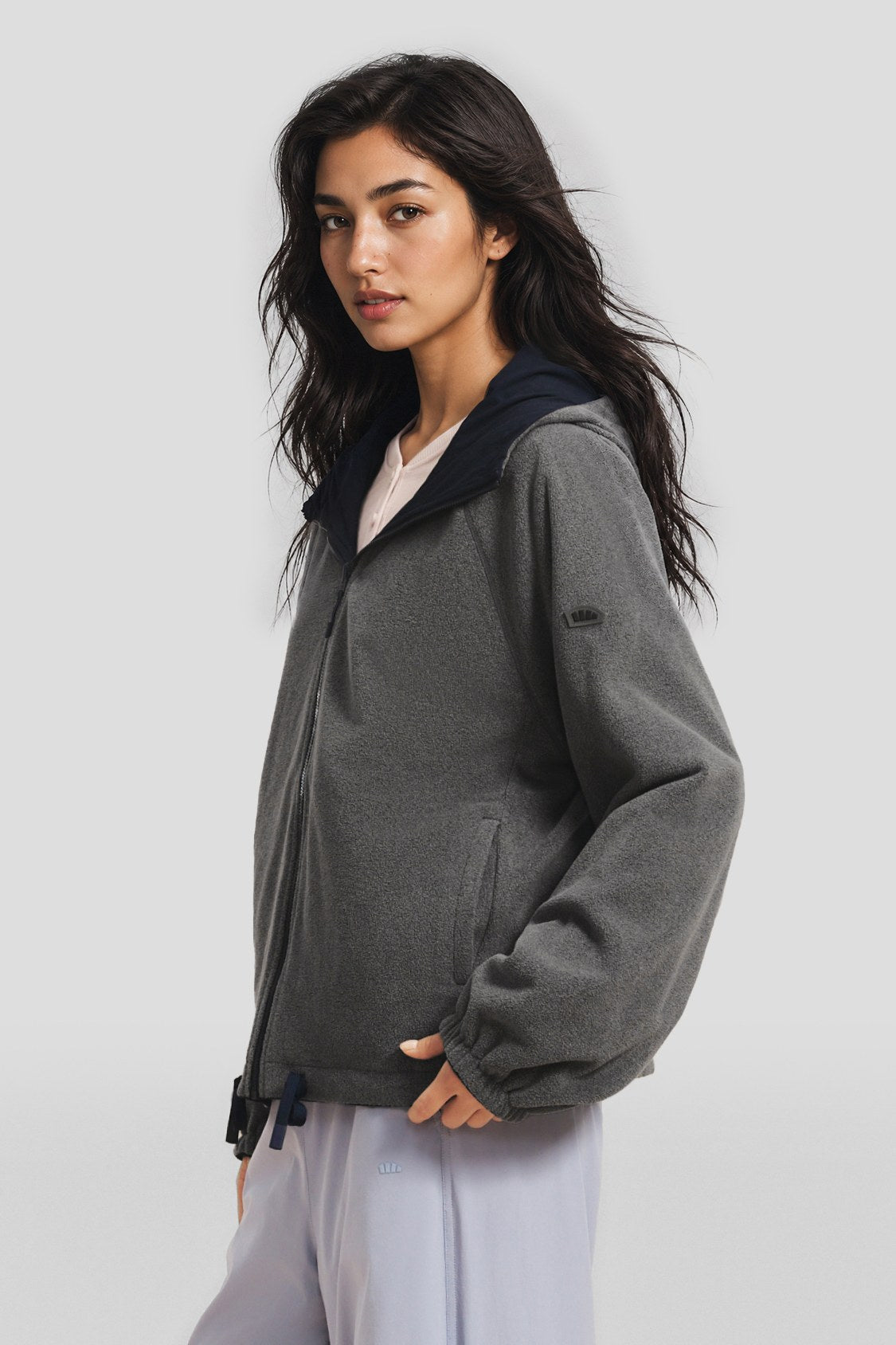 Veste réversible à capuche pour femme en polaire micro (chaleur moyenne) PM030
