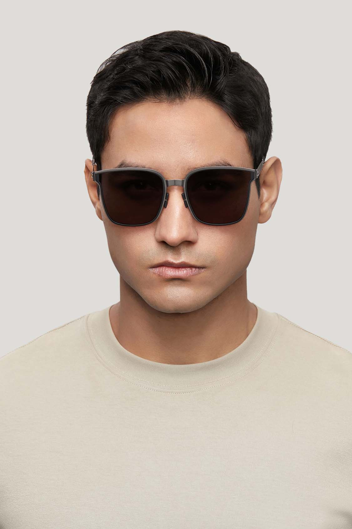 beneunder men's slimline polarized folding sunglasses shades #color_sand gray