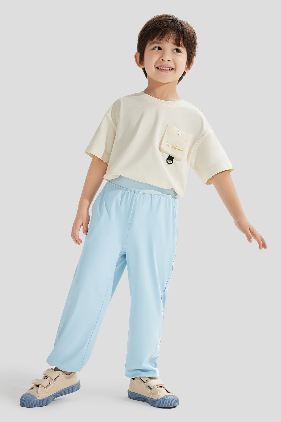 beneunder kid's leggings with sun protction upf50+ #color_misty blue