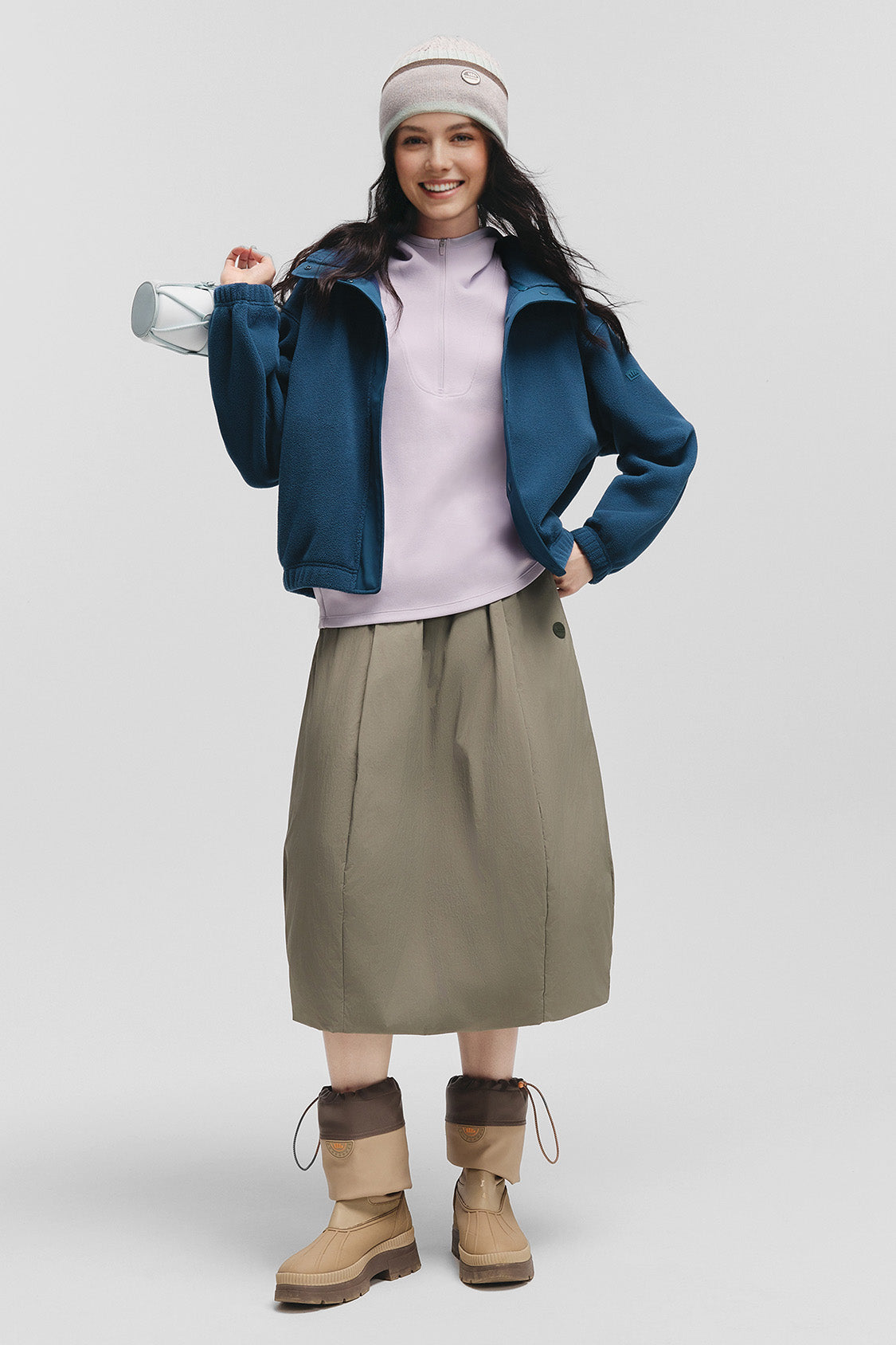 beneunder cozydrift womens light warmth relaxed fit fleece jacket#color_blue