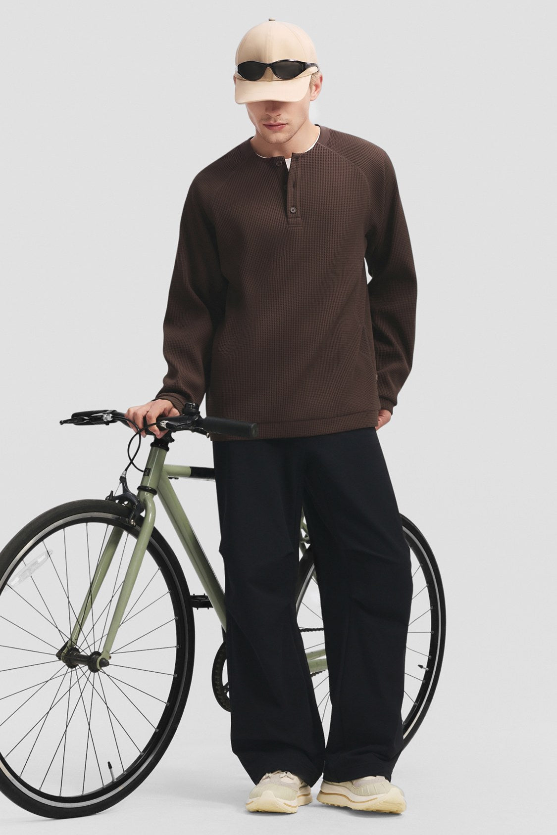 Men's Stretch Breathable Long-Sleeve Henley T-Shirt CT014