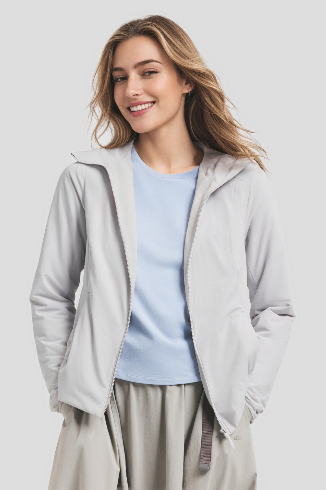 Women's Stretch Hooded Insulated Jacket (Light Warmth) EF005
