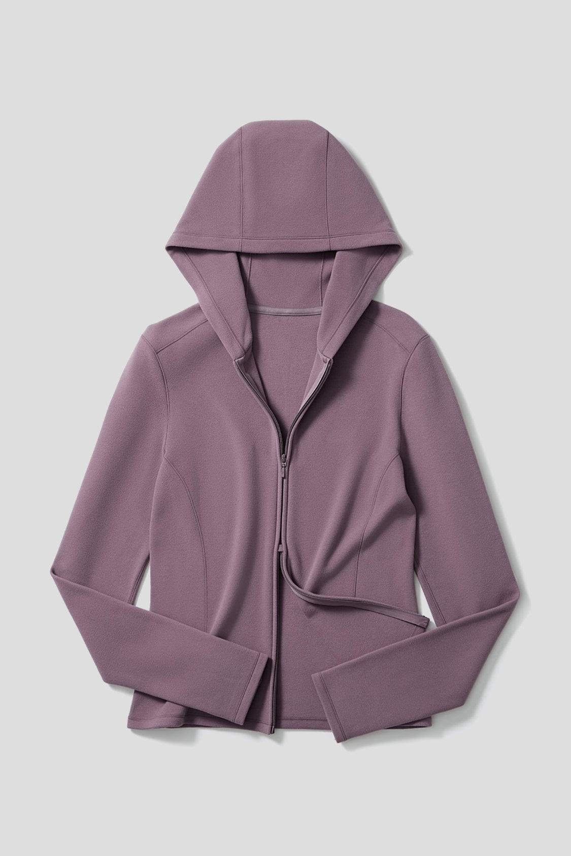 Women's High-Stretch Fleece Two-Way-Zip Hooded Base Layer Top (Mid Warmth) PM023