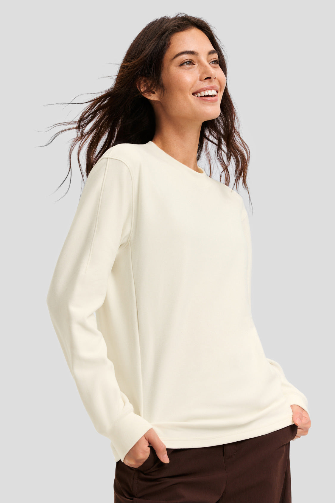 Unisex Stretch Fleece Long-Sleeve T-Shirt (Mid Warmth) PM043