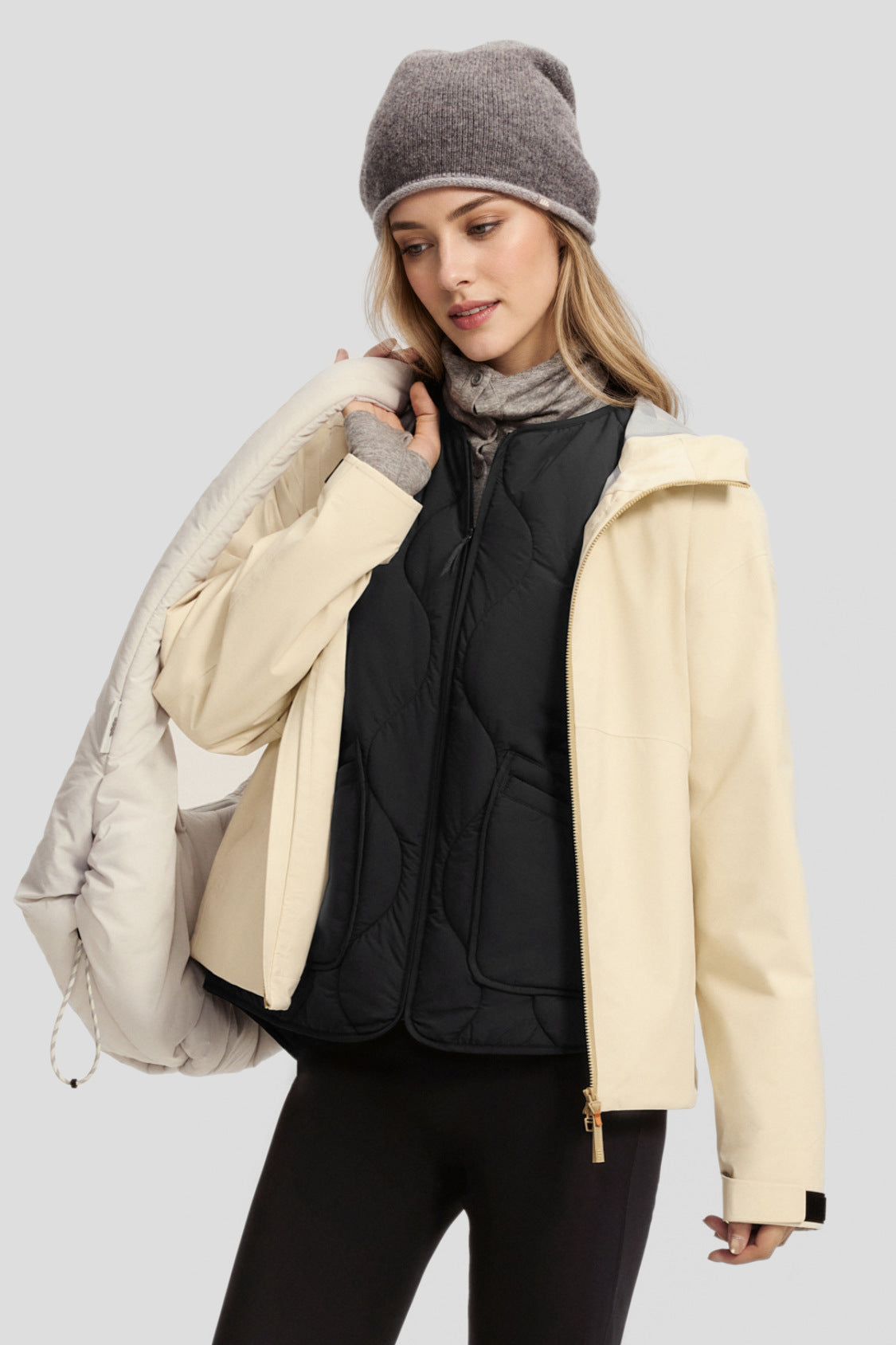 Women's Crew-Neck Insulated Jacket  (Mid Warmth) CL023