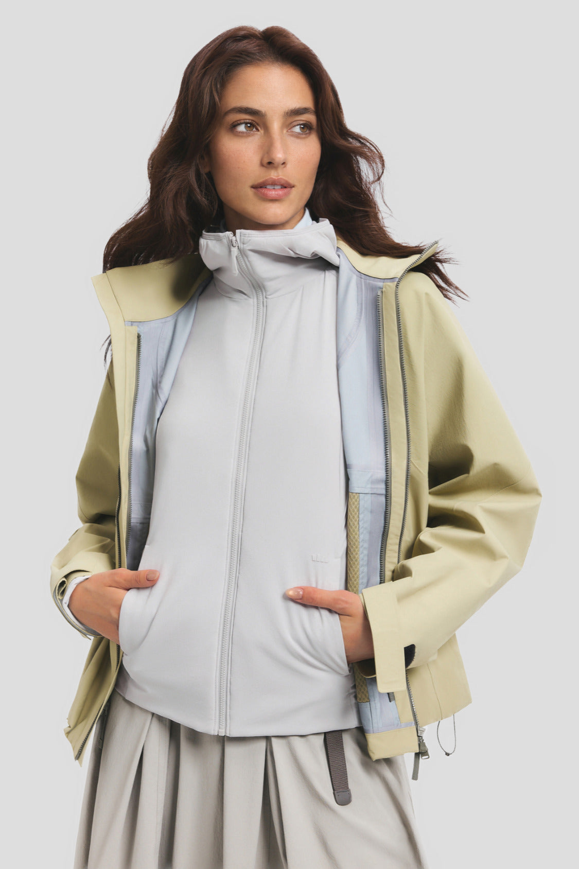 Women's Stretch Hooded Insulated Jacket (Light Warmth) EF005